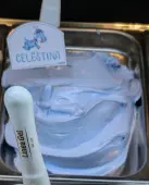 Zmrzlina Celestína s kozím mlékem a modrou spirullinou