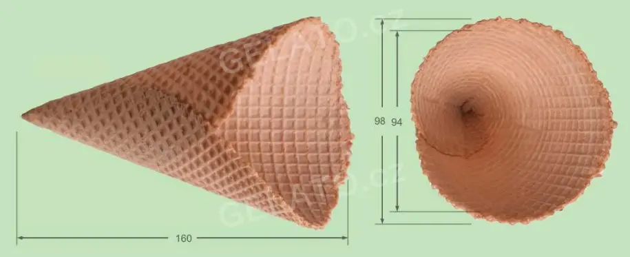Zmrzlinové kornoutky Jumbo, karton 225 kornoutků, Suncone