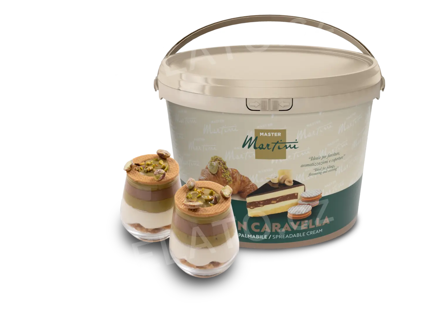 5 kg - Hotový křupavý Pistáciový krém Caravella, Master Martini