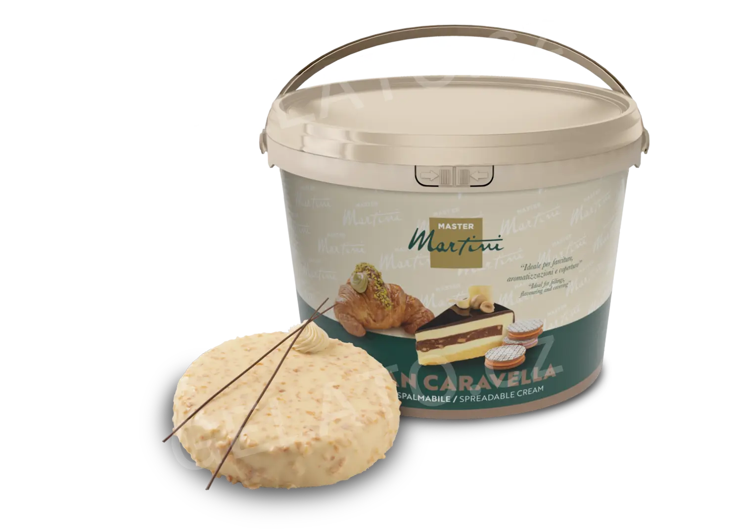 5 kg - Hotový křupavý krém s Bílou čokoládou Caravella, Master Martini