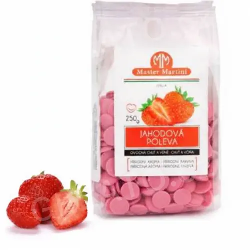 250 g - Poleva s jahodovou příchutí Centramerica - disky, Master Martini