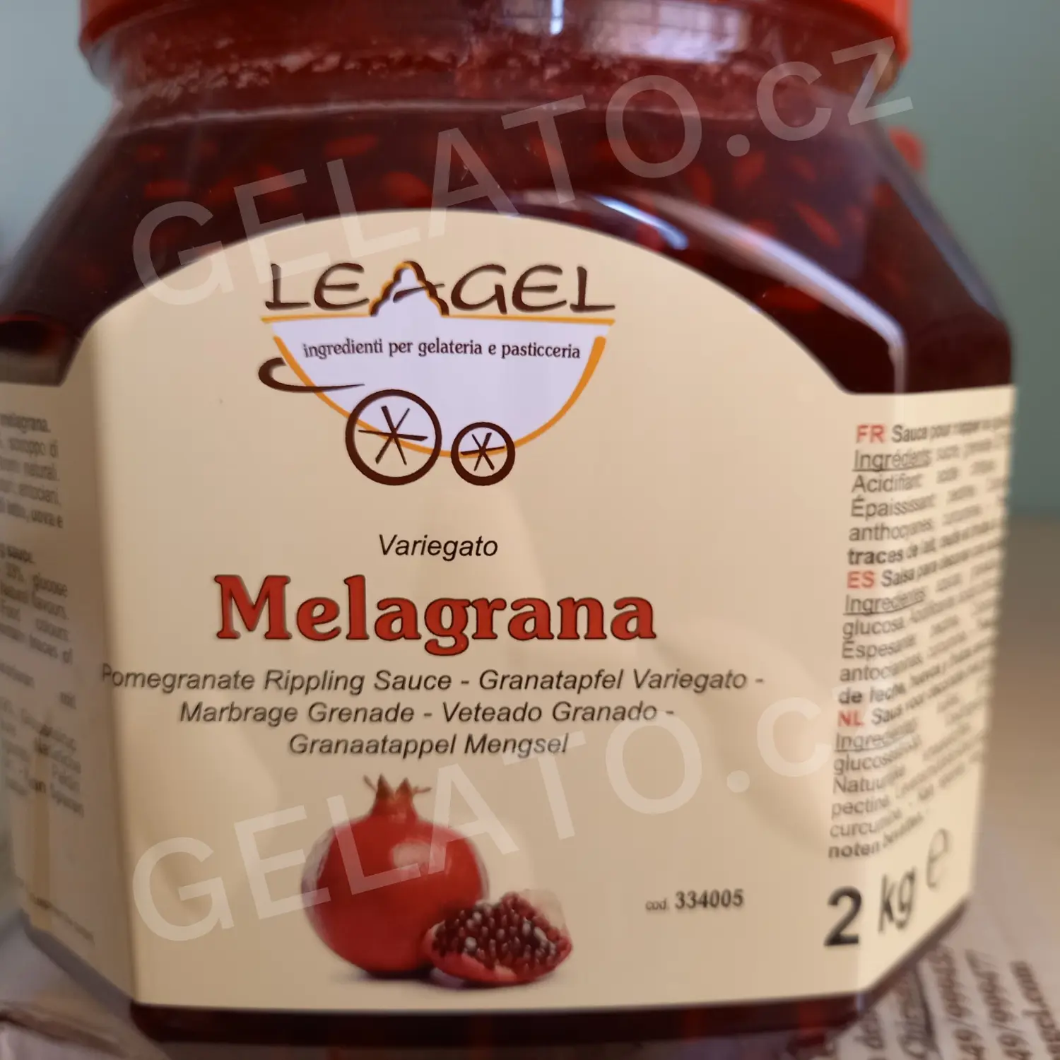 2 kg - Granátové jablko - poleva s kousky, Leagel, AKCE