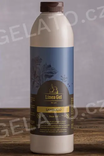 1 kg - Černý bez plody - poleva s kousky, LineaGel, AKCE