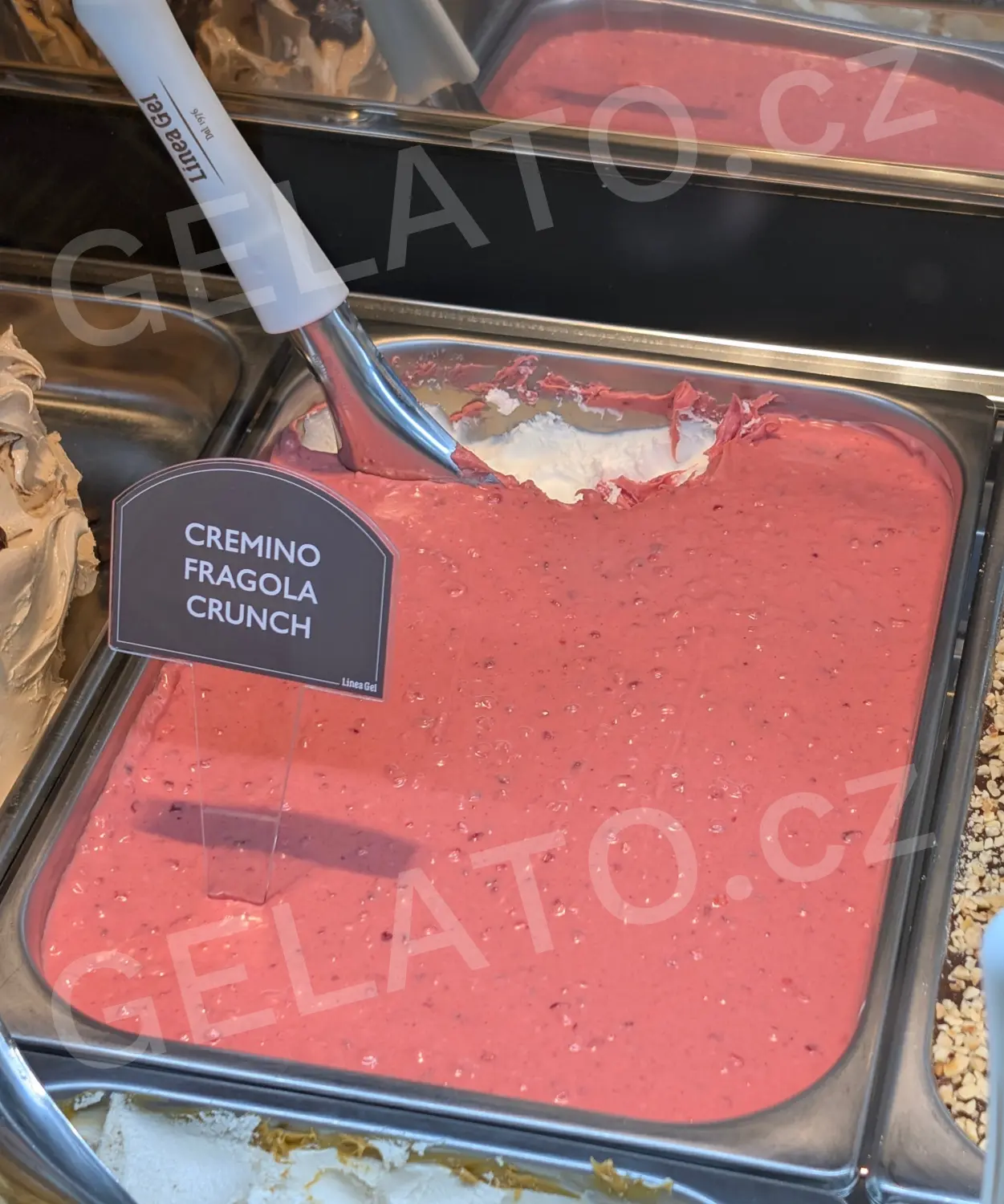 Zmrzlina Mascarpone s jahodovou čokoládou - ploché zdobení