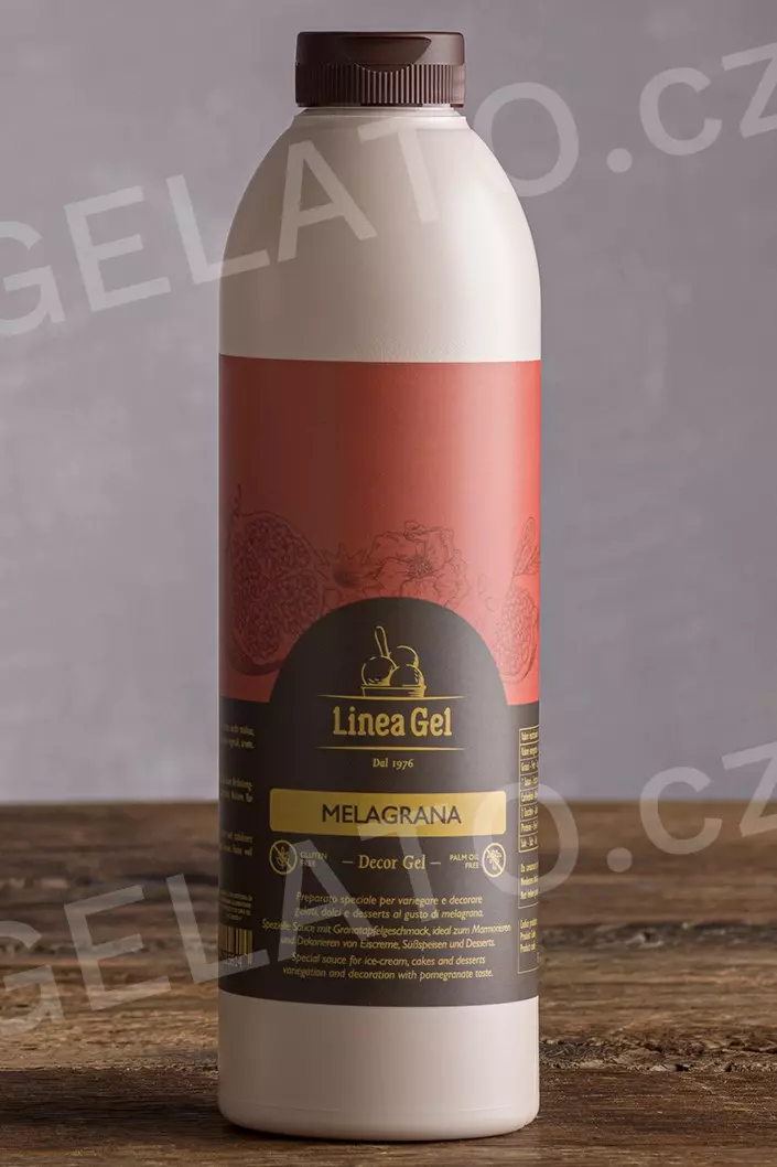 1 kg - Granátové jablko - poleva s kousky, LineaGel