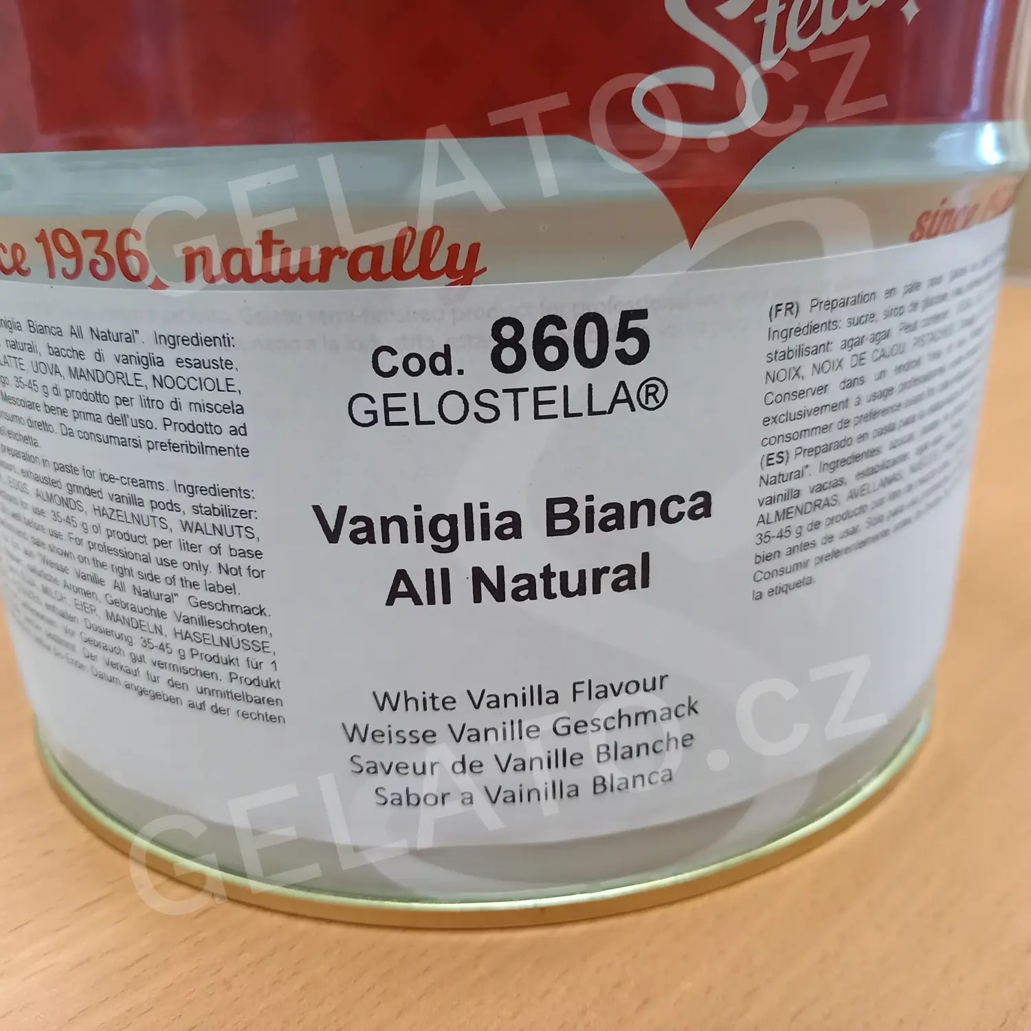 3 kg - Vanilka Bílá All Natural - ochucovací pasta hladká, Stella
